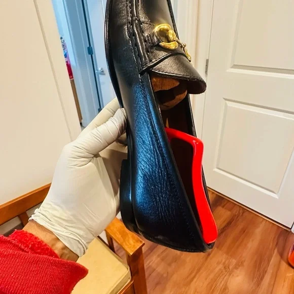 Jay Butler’s Horse Bit Black Leather Loafers with Gold Buckle. - Picture 10 of 13